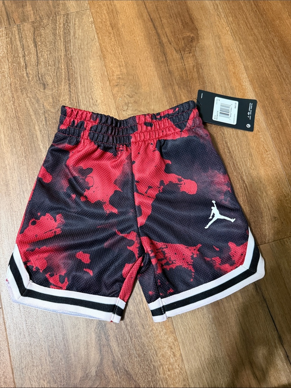 Jordan Red & Black Splash Print Athletic Shorts
